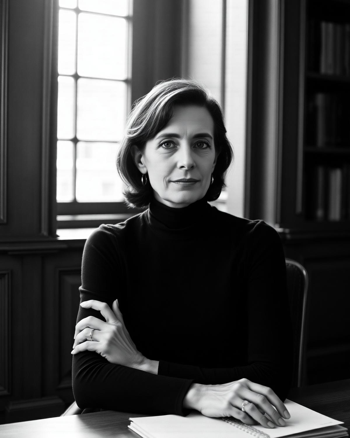 Portrait noir et blanc d'Éléonore de Vigny